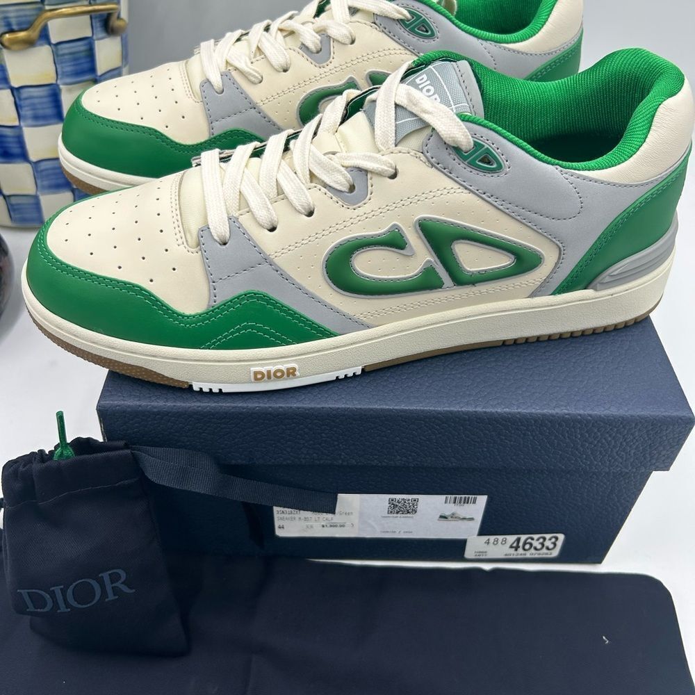 Men's Dior B 57 dribble low top leather sneakers size 44 made in Italy - Picture 10 of 15